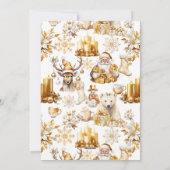 Gouden en witte kerstsymbolen feestdagenkaart (Achterkant)