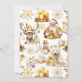 Gouden en witte kerstsymbolen kaart (Achterkant)