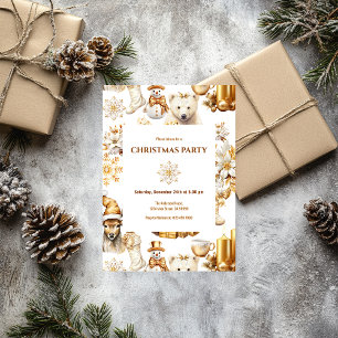 Gouden en witte kerstsymbolen kaart