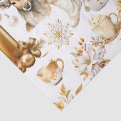 Gouden en witte kerstsymbolen tissuepapier (Detail)