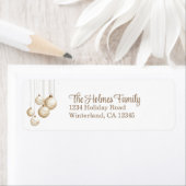 Gouden en witte kerstversiering Retouradres Etiket (Insitu)