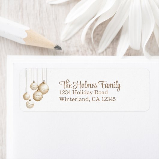 Gouden en witte kerstversiering Retouradres Etiket (Insitu)