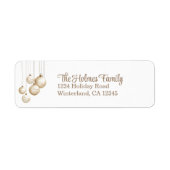 Gouden en witte kerstversiering Retouradres Etiket (Voorkant)