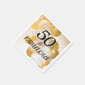 Gouden en Witte Luchtballonnen Servet (Hoek)