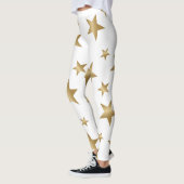 gouden en witte metalen sterren mode leggings (Links)