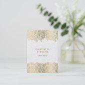 Gouden en witte Paisley Bloemenkant Visitekaartje (Staand voorkant)
