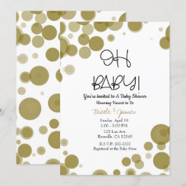 Gouden en witte polka dot bubbels OH LIEFJE Feestj Kaart