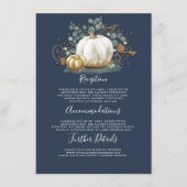 Gouden en witte pompoen bruiloft Details Informati Informatiekaartje (Voorkant)