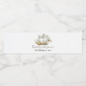 Gouden en witte pompoen herfst bruiloft waterfles etiket (Enkel label)