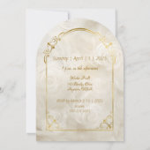 Gouden en Witte Rozen Boog Frame Bruidsdouche Kaart (Achterkant)