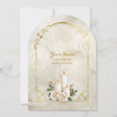 Gouden en witte rozen boog Lijst kaarslicht Kaart (Voorkant)