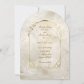 Gouden en witte rozen boog Lijst kaarslicht Kaart (Achterkant)