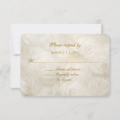 Gouden en witte rozen boog Lijst kaarslicht RSVP Kaartje (Achterkant)