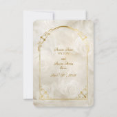 Gouden en witte rozen boog Lijst kaarslicht Save The Date (Achterkant)