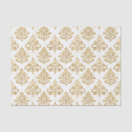  gouden en witte sierdamast patroon tissuepapier
