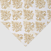 gouden en witte sierdamast patroon tissuepapier (Detail)