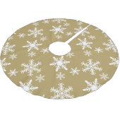 Gouden en witte sneeuwvlokken kerstboom rok (Gekanteld)