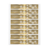 Gouden en witte sneeuwvlokken kerstvakantie omwikkelbaar adreslabel (Vel)