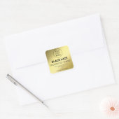 Gouden en witte sojakaars productlabel vierkante sticker (Envelop)