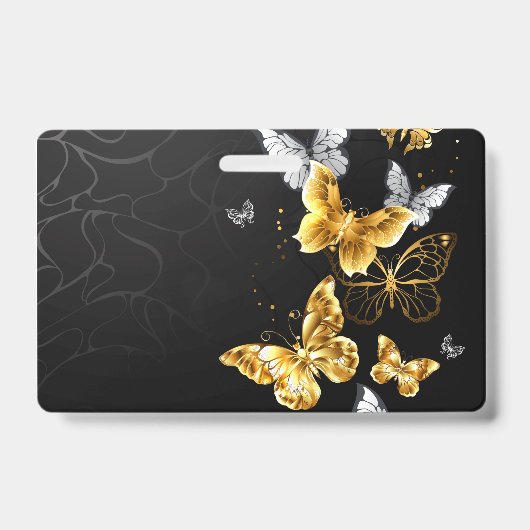 Gouden en witte vlinders badge (Voorzijde)