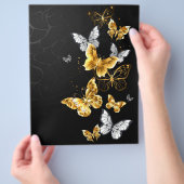 Gouden en witte vlinders flyer (Hand)