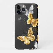 Gouden en witte vlinders iPhone hoesje (Achterkant)