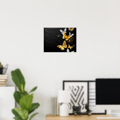Gouden en witte vlinders poster (Thuiskantoor)