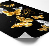 Gouden en witte vlinders poster (Hoek)