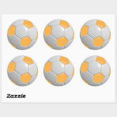 Gouden en Witte Voetbal Ronde Sticker (Vel)