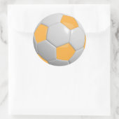 Gouden en Witte Voetbal Ronde Sticker (Tas)
