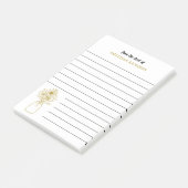 Gouden en witte wilde bloem gevoerd vanaf het bure post-it® notes (Schuin)