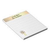  gouden en witte wilde bloem van het bureau notitieblok (Schuin)