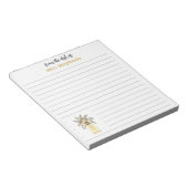  gouden en witte wilde bloem van het bureau notitieblok (Schuin)