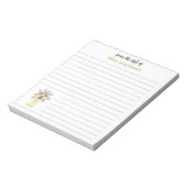  gouden en witte wilde bloem van het bureau notitieblok (Linkerzijde)