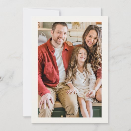 Gouden en zachte kerstbomen en sterren Foto Feestdagenkaart (Achterkant)