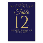 gouden en zeemacht - Elegant huwelijk Kaart (Voorkant)