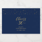 Gouden en zeemachtjes 30 jaar, 30e verjaardag Part Likeurfles Etiket (Enkel label)