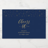 Gouden en zeemachtjes 40 jaar, 40e verjaardag likeurfles etiket (Enkel label)