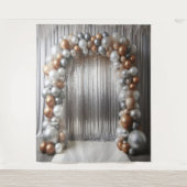 Gouden en zilveren ballonboog hangen wandkleed (Voorkant)