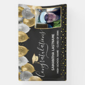 Gouden en Zilveren Ballonnen Afstuderen Banner (Verticaal)