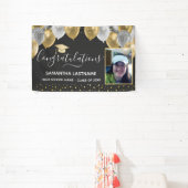 Gouden en Zilveren Ballonnen Afstuderen Banner (Insitu)