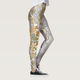 Gouden en zilveren kant wandtapijt Kaleidoscoop Leggings