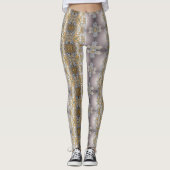 Gouden en zilveren kant wandtapijt Kaleidoscoop Leggings (Voorkant)