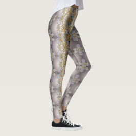 Gouden en zilveren kant wandtapijt Kaleidoscoop Leggings