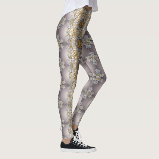 Gouden en zilveren kant wandtapijt Kaleidoscoop Leggings (Rechts)