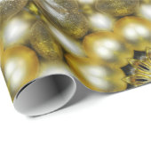 Gouden en zilveren kerstballen cadeaupapier (Rol Hoek)
