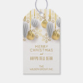 Gouden en zilveren kerstversiering cadeaulabel (Voorkant)