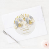 Gouden en zilveren kerstversiering ronde sticker (Envelop)