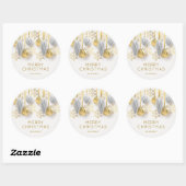 Gouden en zilveren kerstversiering ronde sticker (Vel)