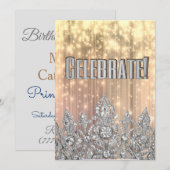 Gouden en zilveren kroonprinses viering kaart (Voorkant / Achterkant)